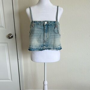 Zara Mew Denim Crop Top